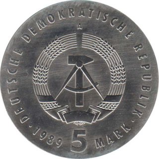 DDR 5 Mark 1989 A Carl von Ossietzky*