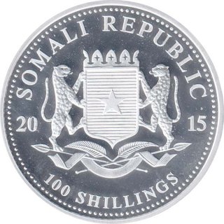 Somalia Republik 2015 - Elefant 1 Oz Silber*