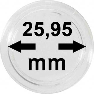 Mnzenkapsel  25,95 mm - randlos fr 2 Euro Mnzen