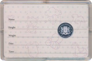 Somalia Republik 2018 - Elefant 1/10 Oz Silber in Baby-Coin Card Mdchen*