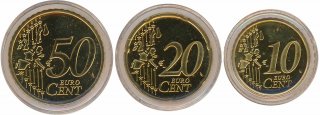Finnland Set aus 3 Mnzen (50, 20 & 10 Cent) 2002 PP aus Satz*