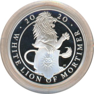 Grobritannien 2020 - Queens Beasts - White Lion of Mortimer - 1 Oz Silber PP im Etui*