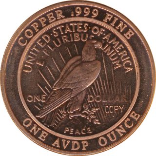 Kupfer - Peace Liberty Head 1921 - AVDP Ounce*