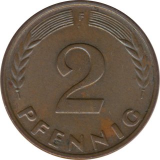 BRD 2 Pfennig 1958 F Eichenzweig J.381*