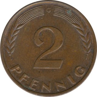 BRD 2 Pfennig 1962 G Eichenzweig J.381*
