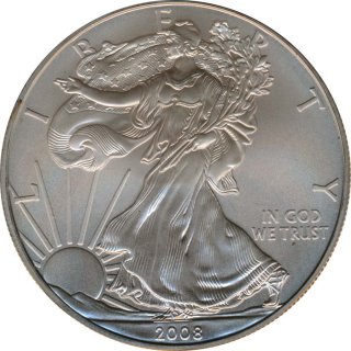 USA 2008 - Silver Eagle - Dark Finish 1 Oz Silber*
