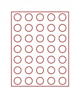 Lindner Mnzbox 2104 - rund - Standard / rote Einlage
