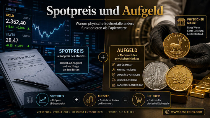 Spotpreis und Aufgeld: Warum physische Edelmetalle anders funktionieren als Papierwerte - Spotpreis und Aufgeld: Warum physische Edelmetalle anders funktionieren als Papierwerte