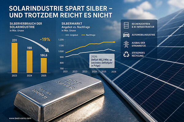 Die Solarindustrie spart Silber – und trotzdem reicht es nicht - Die Solarindustrie spart Silber – und trotzdem reicht es nicht