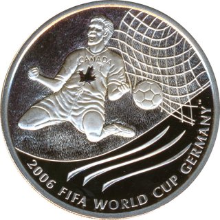 Kanada 5 Dollar 2003 PP Fussball-WM 2006 in Deutschland eine Unze Silber*