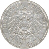 Preussen 5 Mark 1908 A Wilhelm II Silber*