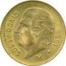 Mexico 1955 - 5 Pesos Gold