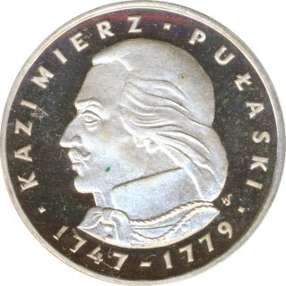 Polen 100 Zlotych 1976 PP Kazimierz Pulaski Silber*