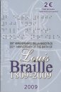 Italien 2 Euro 2009 - Louis Braille im Folder*