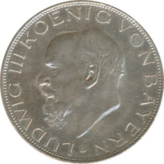 Bayern 3 Mark 1914 D Ludwig III Silber*