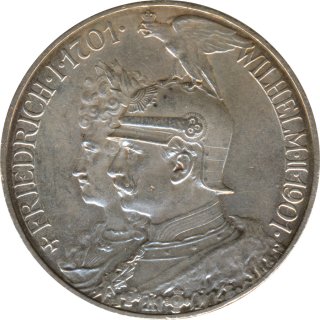 Preussen 5 Mark 1901 200 Jahre K�nigreich Silber*