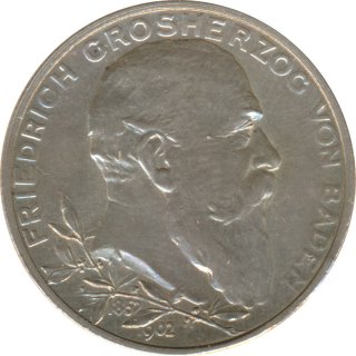 Baden 2 Mark 1902 G 50. Regierungsjubilum Silber*