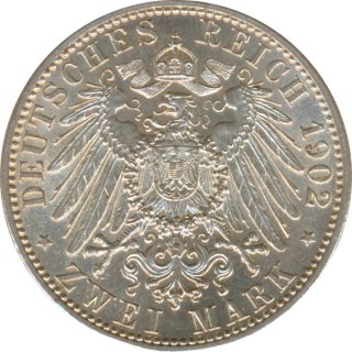 Baden 2 Mark 1902 G 50. Regierungsjubilum Silber*