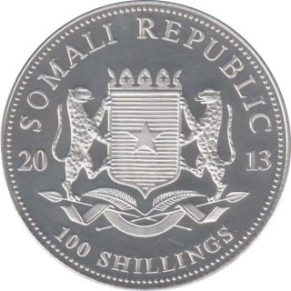Somalia Republik 2013 - Elefant 1 Oz Silber*