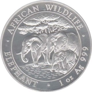 Somalia Republik 2013 - Elefant 1 Oz Silber*