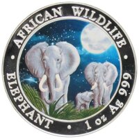 Somalia Republik 2014 - Elefant 2x 1 Oz Silber Tag & Nacht "Day & Night"*