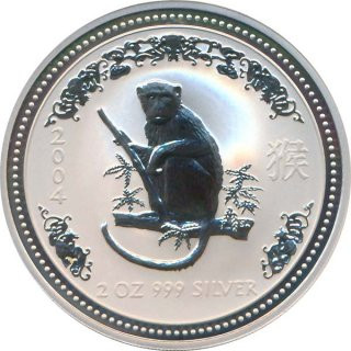 Australien Lunar 2004 - Jahr des Affen 2 Oz Silber*