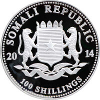 Somalia Republik 2014 - Elefant 1 Oz  mit Privy Pferd*