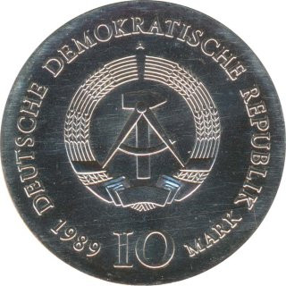 DDR 10 Mark 1989 A Johann Gottfried Schadow Silber*