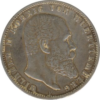 Wrttemberg 5 Mark 1903 F Wilhelm II Silber*
