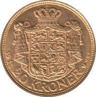 D&auml;nemark 20 Kroner Christian X Gold