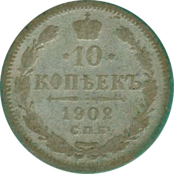 Russland 10 Kopeken 1902 Nikolaus II Silber*