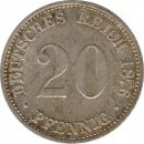 Deutsches Reich 20 Pfennig 1876 C Silber*