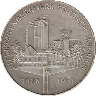 Medaille 1981 75 Jahre Bergbau in Kamp-Lintfort