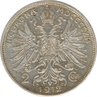 sterreich 2 Kronen 1912 Franz Joseph Silber*
