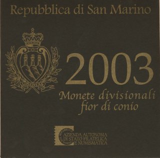 San Marino KMS 2003 stgl. in Folder mit Silber*