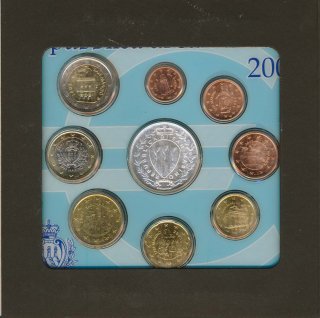San Marino KMS 2003 stgl. in Folder mit Silber*