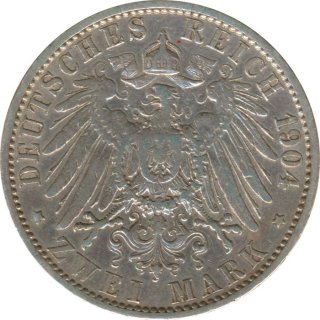 Preussen 2 Mark 1904 A Wilhelm II Silber*