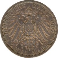 Preussen 2 Mark 1907 A Wilhelm II Silber*