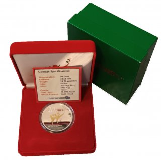 Irland 10 Euro 2003 PP Special Olympics Silber gilded im Etui*