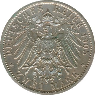 Schwarzburg-Sondershausen 2 Mark 1905 25. Regierungsjubilum J. 169a Silber*