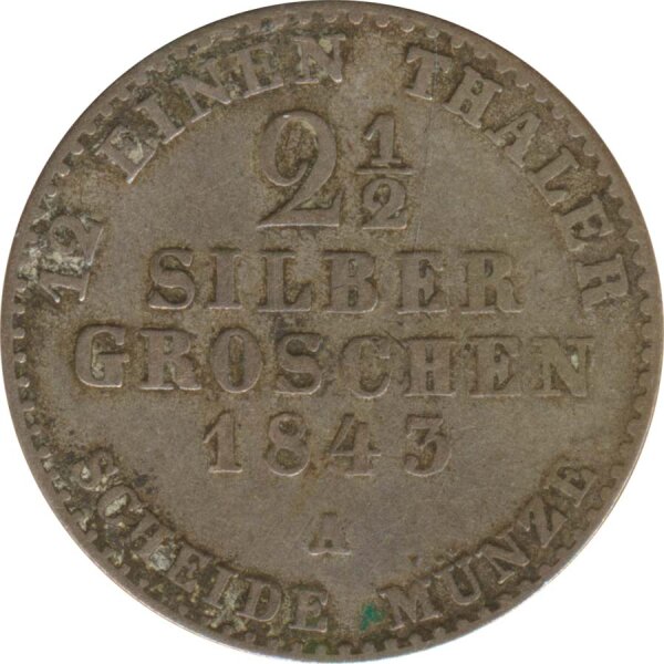 Preussen 2 1/2 Silbergroschen 1843 A Friedrich Wilhelm IV*