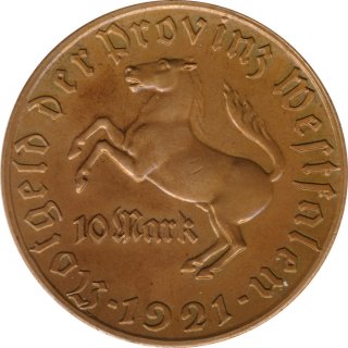 Westfalen 10 Mark 1921 Freiherr vom Stein*