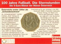 &Ouml;sterreich 5 Euro 2004 100 Jahre Fussball Fussball Silber im Folder*