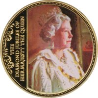 Medaille 2012 60. Regierungsjubil&auml;um Elizabeth II. in Farbe