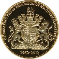 Medaille 2012 60. Regierungsjubil&auml;um Elizabeth II. in Farbe