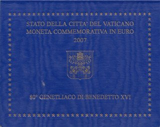 Vatikan 2 Euro 2007 80. Geburtstag Papst Benedikt XVI im...
