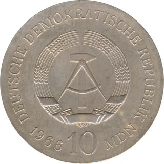 DDR 10 Mark 1966 Karl Friedrich Schinkel Silber*