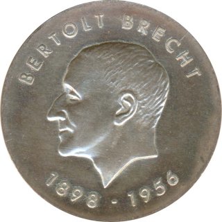 DDR 10 Mark 1973 Bertholt Brecht Silber*
