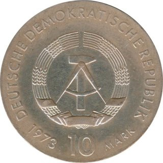 DDR 10 Mark 1973 Bertholt Brecht Silber*