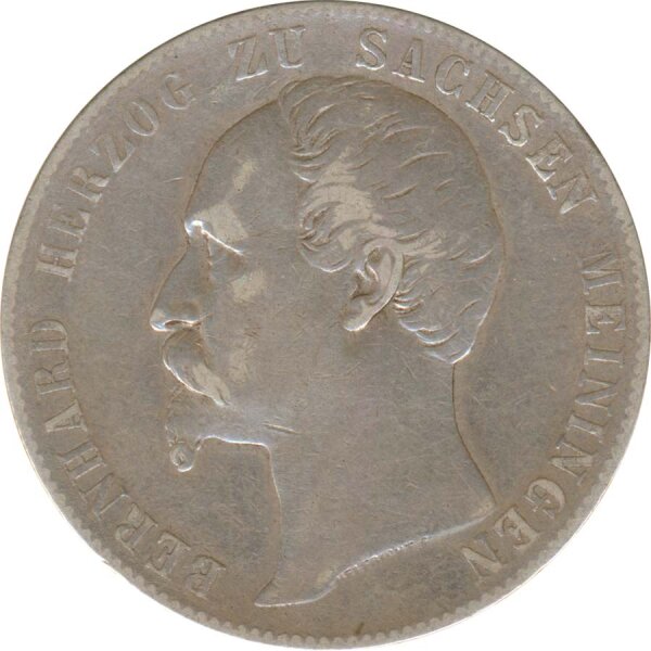 Sachsen-Meiningen 1 Taler 1860 Bernhard II Silber*